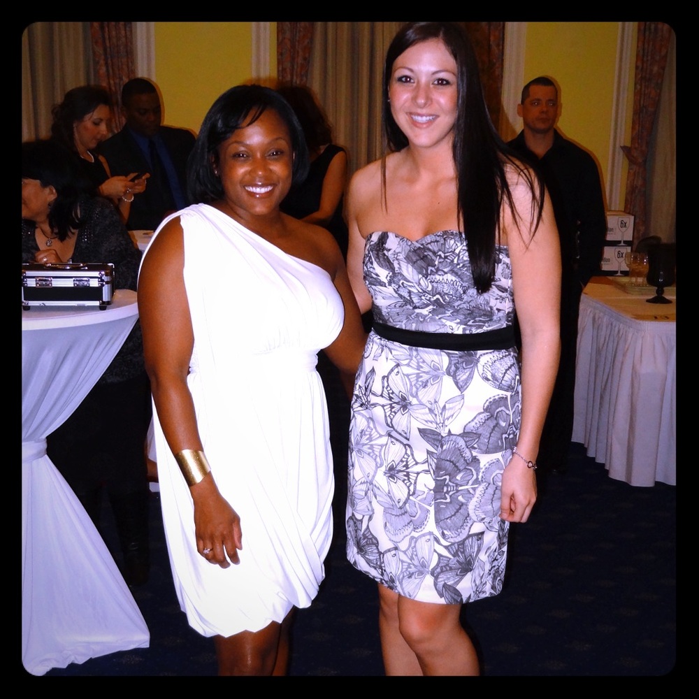 H&M Cream/Black Cocktail Dress